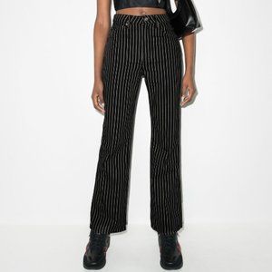 Reformation Georgia Pinstripe Flared Jeans